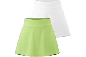 Star Vibe 2 Pack High Waisted Tennis Golf Skort with Pockets Quick Dry Skirt for Women Pickleball Yoga Casual