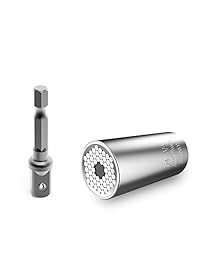 Juego de llave de tubo con trinquete Blendx 0.27 pulgadas a 0.74 pulgadas, adaptador universal para taladro eléctrico; herramientas de reparación profesionales