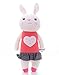 Me Too Tiramitu Stuffed Bunny Dolls Rabbit Toys Easter Gifts Decorations Heart Dress12 inches (Red)