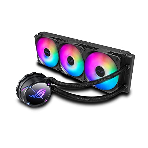 ASUS ROG STRIX LC II 360 ARGB All-in-One Flüssig-CPU-Wasserkühlung (Aura Sync, drei adressierbare ROG 120mm RGB-Lüfter), schwarz