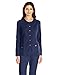 Dickies Women's Xtreme Stretch Crew Neck Snap Front Warm-Up Jacket, Navy, Medium