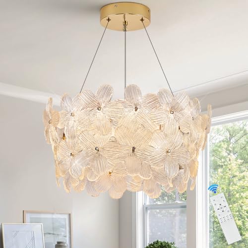 Poemoon 20" Flower Crystal LED Chandelier