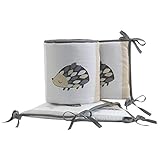 Bedtime Originals Little Rascals Forest Animals 4 Piece Crib Bumper, Gray/White