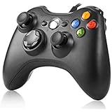 Plusal Wired Xbox 360 Controller USB Gamepad with 2M Cable PC Controller Compitable with Xbox 360/PC -Black