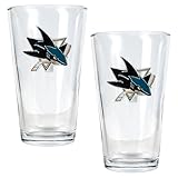 NHL San Jose Sharks Two Piece Pint Ale Glass Set - Primary Logo