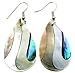 Swimmi Iridescent Paua Abalone Earrings, Natural 2 Tone Mother of Pearl Dangle Drop Seashell Earrings for Women FA267