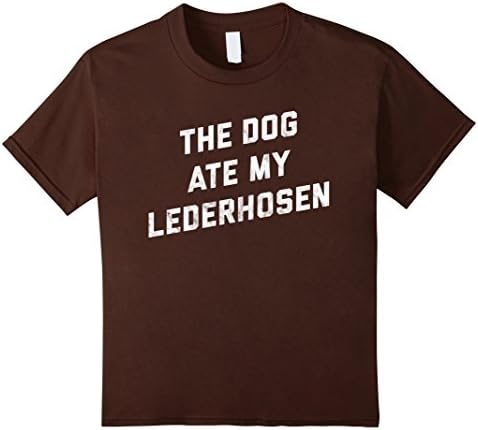 Kids Lederhosen Oktoberfest Shirt - The Dog Ate My Lederhosen 8 Brown