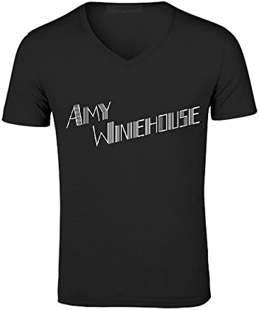 Amy Winehouse Back To Black Deluxe Edition Men V Neck Funnyt Shirts Black