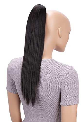 CAISHA 20" Hairpiece Ponytail Clip On Extensions With Butterfly Claw Straight Dark Brown H146 — image 1