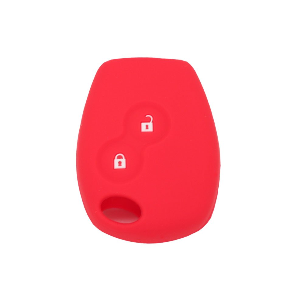 BROVACS Silicone Cover Protector Case Holder Skin Jacket Compatible with RENAULT DACIA 2 Button Remote Key Fob CV4350 Red