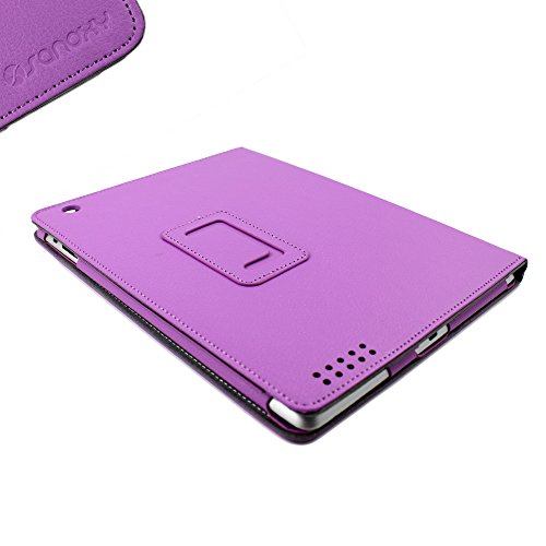 SANOXY Slim Folio Folder PU Leather Stand Case for iPad 2/3/4 /ipad 2nd Generation (Purple Folio) - Thumbnail 5