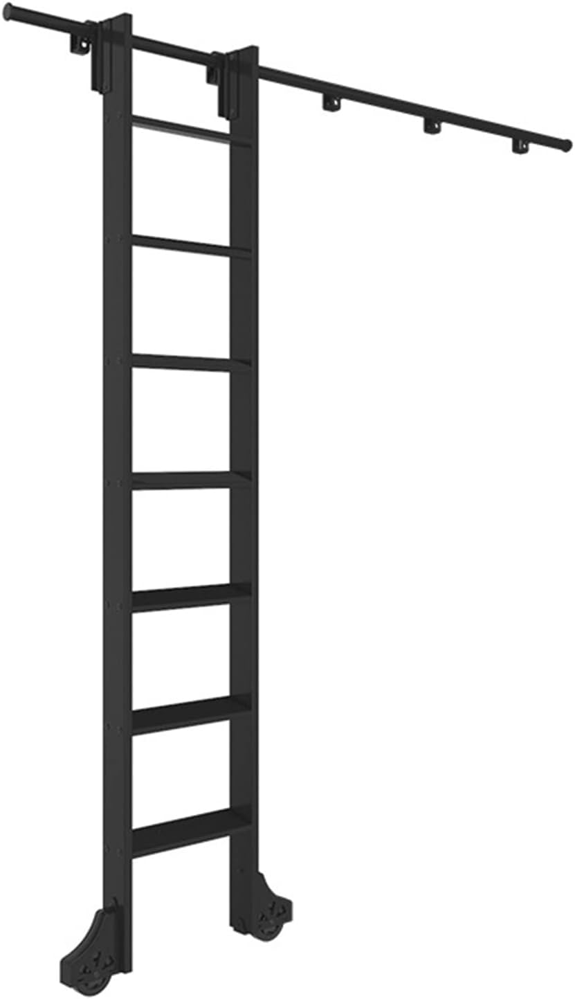 MIRODO Library Rolling Ladder Mounting Kit 100-600cm Rustic Black