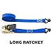 Ratchet Straps - Premium Tie Down Moving Straps with Double J Hooks - 586 lbs Load Cap - 1760 lbs Break Strength - 1 inch x 15 feet - Set of 4