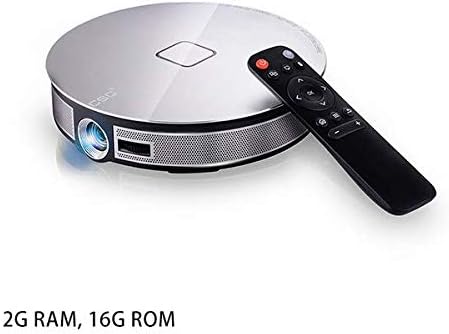 Salange D8S Portable Smart Android6.0 Video Projector with 1G RAM 32G ROM WiFi Bluetooth 250 Ansi Lumens 1280x720p Resolution Support 1080p 4K 3D Built in 12000 mAh Battery