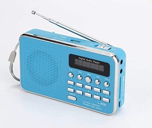 Mfine mini digital Portable Music Player Micro sd/tf USB Disk Speaker Fm Radio (938 Blue)
