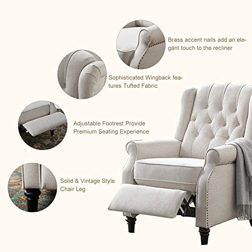 YANXUAN Pushback Recliner Chair, Recliner Armchair with Padded Seat