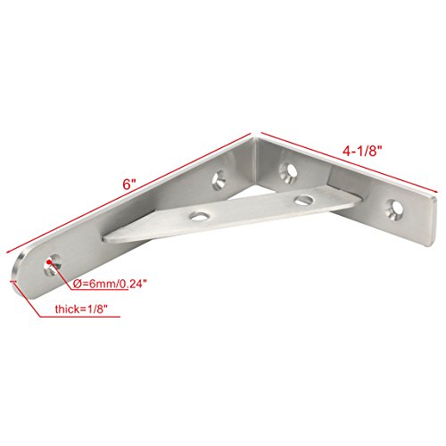 image for Amarine-made Pair Stainless Steel Solid Shelf Brackets,8