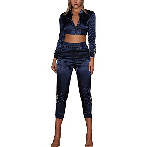 Satin Tracksuits Long Sleeve Zip 