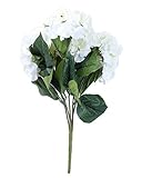 Leegoal Artificial Hydrangea Flower Bouquet Home Party Wedding Decor (Milk White)