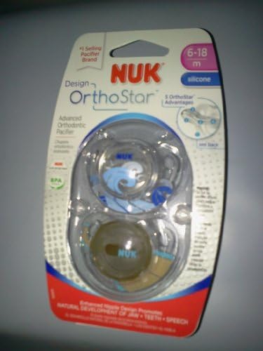 Nuk 62826 Size 6-18 Months NUK® Cute As A Button Orthodontic Pacifier Assorted Styles 2 Pack