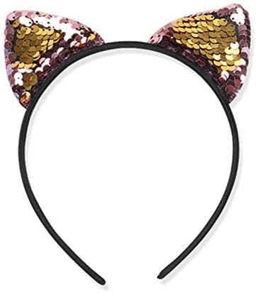 jingyuu Women Sequins Shining Cat Ear Headband Hairband Hair Hoop Decoration for Party