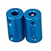 IBEUTES Blue 6mm to 6mm Aluminum Shaft Coupling Rigid Coupling Coupler Motor Connector with Spanner Pack 2PCS