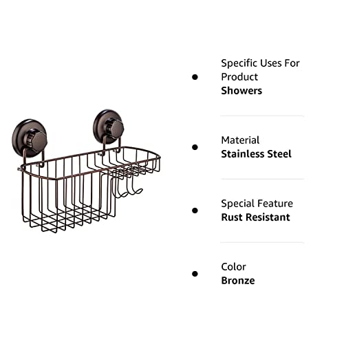 HASKO accessories Powerful Vacuum Suction Cup Shower Caddy Basket for