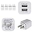 Wall Charger, 3-Pack USB 2.1AMP Universal Power Home Travel Wall Charger Dual Port Plug for iPhone 7/7 plus 6/6 plus 5S 5 4S Samsung S5 S4 S3, Note 5, HTC, LG and More Device (3 Pcs Random Color)