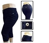 NEW 1826 Stretchy CAPRI DARK BLUE denim jeans HIGH WAIST WOMENS PLUS SIZE PC-680