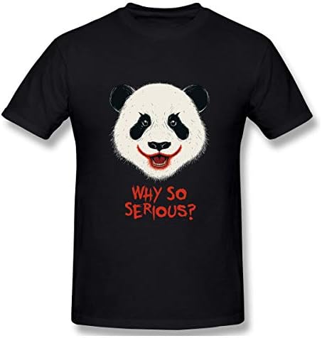 Zoo Animal Why So Serious Panda Men's Basic Short Sleeve O-Neck T-Shirt Black