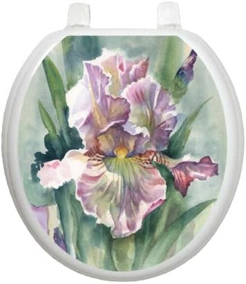 Watercolor Iris TT-1083-R Round Beach Theme Cover Bathroom