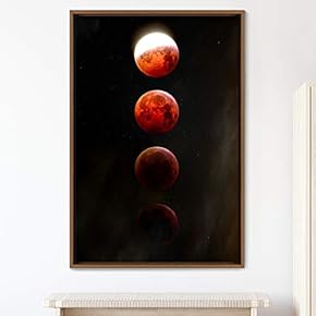 signwin Framed Canvas Wall Art Moon Astronomy &...