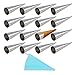 Cream Horn Pastry Roll Molds,Stainless Steel Lady Lock Form,Set of 16 [Free Pastry Bag as Bonus]