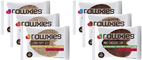 Rawxies Nutritious Gourmet Cookie Snack Bars, Variety Pack, Gluten Free, Vegan, Box of 12 Healthy Cookies