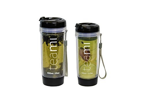 FRUIT INFUSER Water Bottle Tumbler with a Lid | 100% BPA FREE | Our Best Infusion Bottles for Infused Fruit, Smoothies, Tea, and Coffee | Double Walled Mug, Hot & Cold (20 Ounces, Black)
