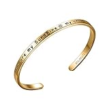 SOLOCUTE Cuff Bangle Bracelet Engraved 