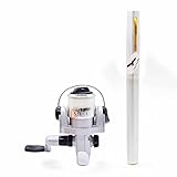 Freehawk Mini Carbon Fiber Telescopic Pen Fishing Rod Pocket Pen Fishing Pole Pocket Travel Fishing Rod Sea Fishing Rods + 2000 Aluminum Spinning Fishing Reel + Fishing Line (Silver)