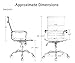 Modern Ribbed Office Chair Leather Office Chair High back Ergonomic Chair Swivel Conference Chair (FUR-GT838-WHITE)