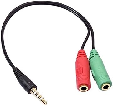 KOKKIAMicAudio_Splitter : 3.5mm 4-Pole Audio/Microphone to 2 Separate 3.5mm Headphone, Microphone