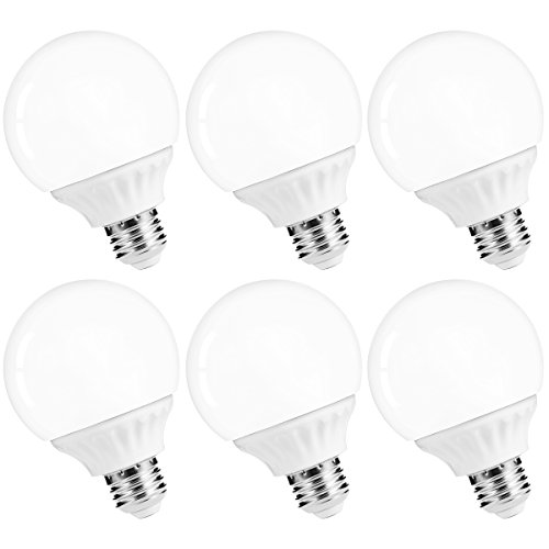 LOHAS LED Vanity Light Globe Bulbs, 40-45W Equivalent LED G25 Bulbs Daylight 5000k, Bathroom Vanity Lighting, 500Lm Lights E26 Edison Base for Home Bathroom Mirror Light Bulbs Not-Dimmable, 6Pack