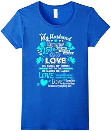 Women's Husband - The way he makes me laugh t shirt XL Royal Blue
