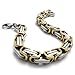 KONOV Stainless Steel Link Box Mens Bracelet, Gold Silver, 9 Inch