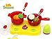 Little Treasures Chopping & Cooking Playset for Kids 3+ Includes a stove burner with knobs, pots with lid and sauté pan, cutting board and knife, Velcro fastened vegetables and seasoning bottle