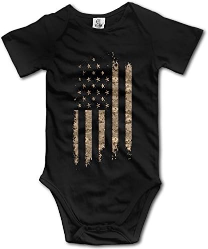 GUODONG Infant USA Flag Camouflage Army Veteran Short Sleeve Unisex Baby Bodysuit Onesie