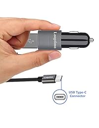 Rapid USB C Car Charger Adapter, Compatible with Samsung Galaxy S10 Plus S10 S10e S9 Plus S9 S8, Note 9 Note 8, LG V40 Smart Phones,18w Dual-Port Quick Charge 3.0 with Fast 3FT Charging Type C Cable
