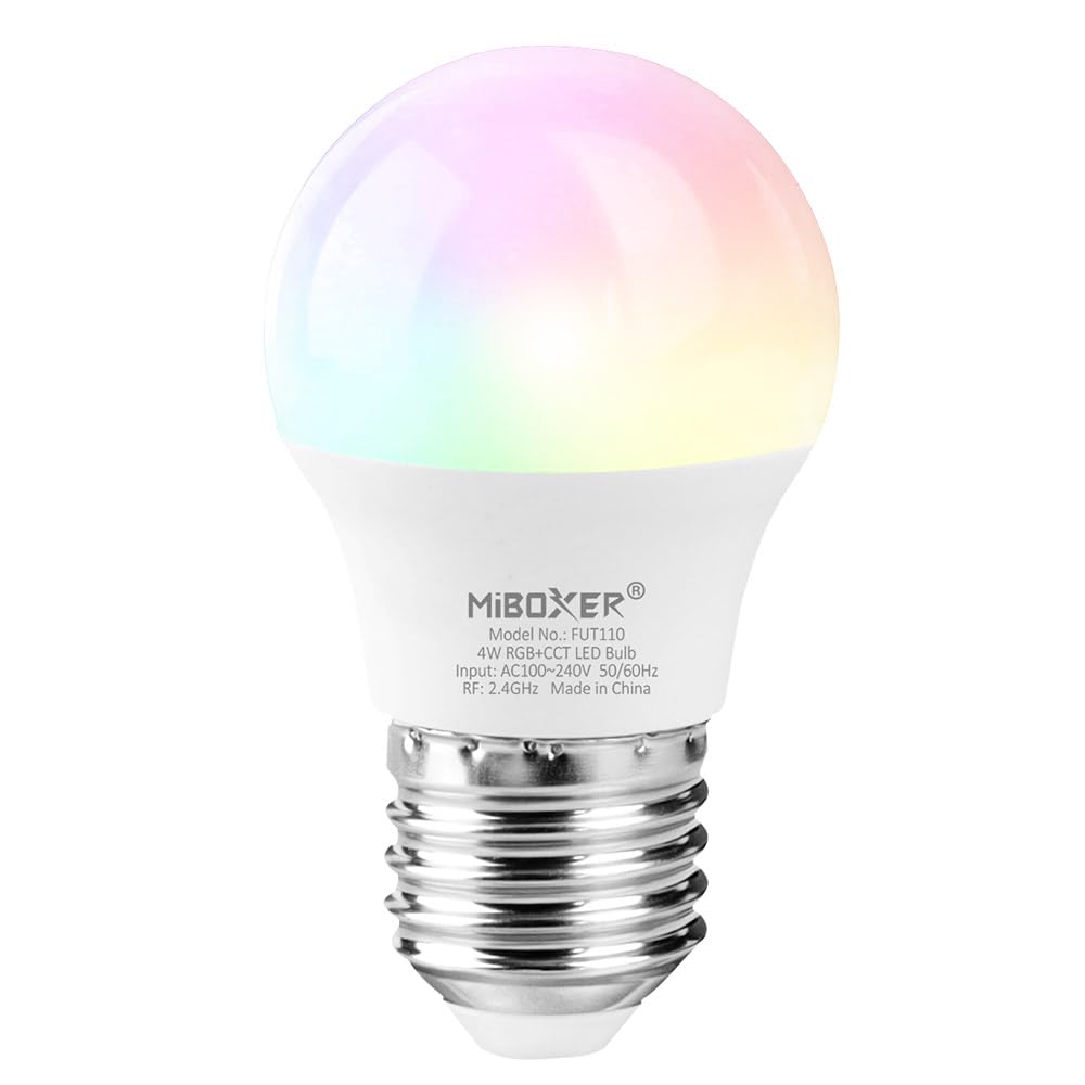 lighteu®, Milight Miboxer 4W E27 RGBCCT Color RGB Plus Warm White and Cold White, dimmable, Color Changing Light Bulb FUT110 — image 1
