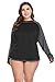 Vegatos Women Plus Size Long Sleeve Rash Guard UV Protection Swim Shirt Swimwear