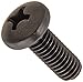 Small Parts Steel Pan Head Machine Screw, Black Oxide Finish, Meets ASME B18.6.3, #2 Phillips Drive, #10-32 Thread Size, 1/2