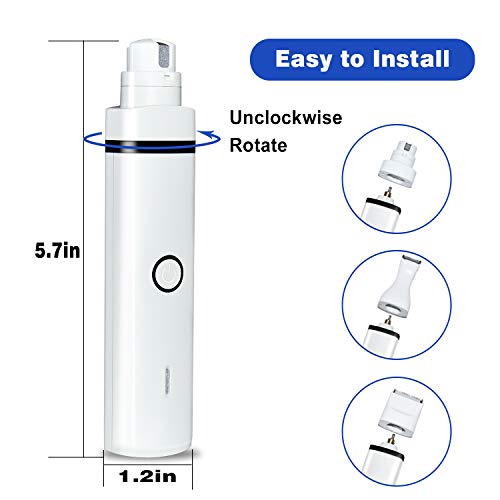 Pieviev Dog Nail Grinder Quiet Electric Dog Nail Trimmer Kit for Dogs & Cats, 3 in 1 Multi-Function, 2 Speed, Portable & Rechargable, Painless for Paws Grooming Trimming Smoothing (Case Included)