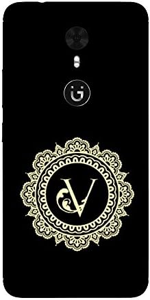 Gionee A1 Hamee Premium Slim Fit Designer Printed Alphabet Letter Baroque Series Hard Back Case Cover for Gionee A1 "Letter V"